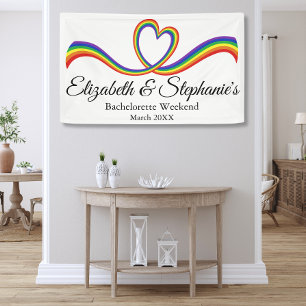 Lesbische Bachelorette Rainbow Heart Spandoek