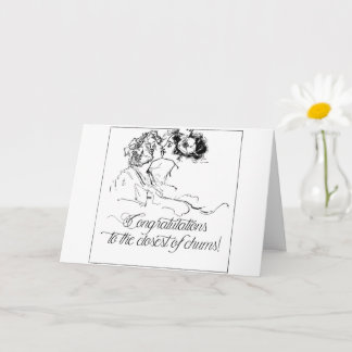 Lesbische biseksuele gefeliciteerd bruiloft kaart