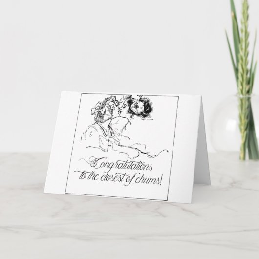 Lesbische biseksuele gefeliciteerd bruiloft kaart (Voorkant)