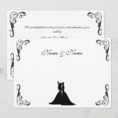 Lesbische bride en Bride Black en White Wedding Kaart (Voorkant / Achterkant)