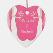 Lesbische briden gepersonaliseerd keramisch ornament (Rechts)