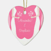 Lesbische briden gepersonaliseerd keramisch ornament (Links)