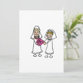 Lesbische briden in liefde kaart (Staand voorkant)