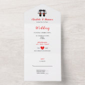 Lesbische bruiden Cute Wedding All In One Uitnodiging (Binnen)