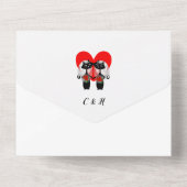 Lesbische bruiden Cute Wedding All In One Uitnodiging (Achterkant)