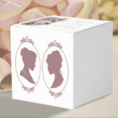 Lesbische bruiden Regency Roze Rozen Bedankdoosjes