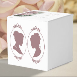 Lesbische bruiden Regency Roze Rozen Bedankdoosjes