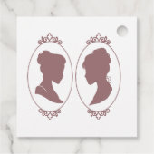 Lesbische bruiden Regency Roze rozen Bedankjes Labels (Achterkant)