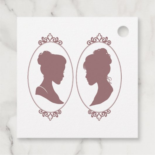 Lesbische bruiden Regency Roze rozen Bedankjes Labels (Achterkant)