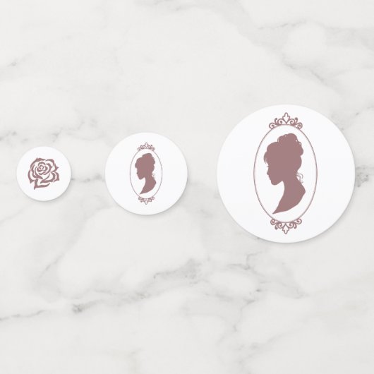 Lesbische bruiden Regency Roze Rozen Confetti (Voorkanten)