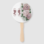 Lesbische bruiden Regency Roze Rozen Handwaaier (Achterkant)