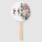 Lesbische bruiden Regency Roze Rozen Handwaaier (Voorkant)
