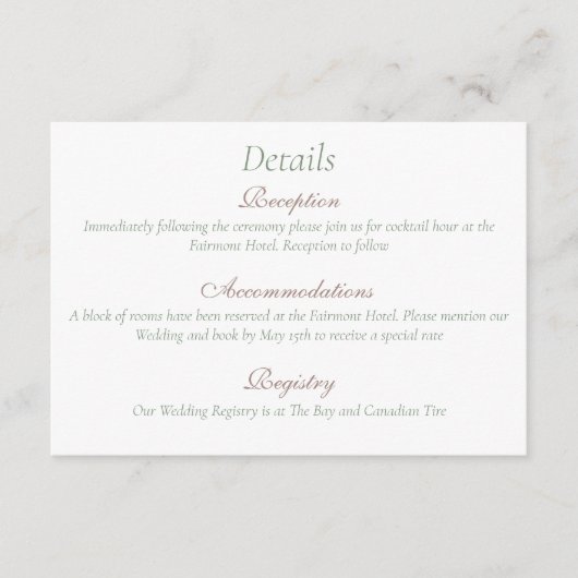 Lesbische bruiden Regency Roze Rozen Informatiekaartje (Voorkant)