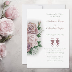 Lesbische bruiden Regency Roze Rozen Kaart