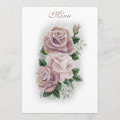 Lesbische bruiden Regency Roze Rozen Menu (Achterkant)