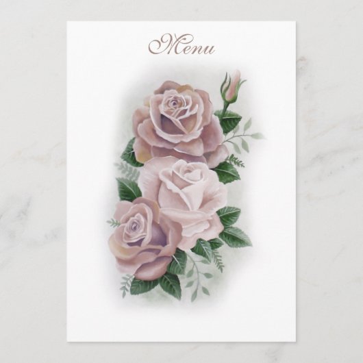 Lesbische bruiden Regency Roze Rozen Menu (Achterkant)