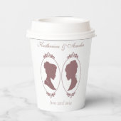 Lesbische bruiden Regency Roze Rozen Papieren Bekers (Achterkant)