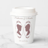 Lesbische bruiden Regency Roze Rozen Papieren Bekers (Voorkant)