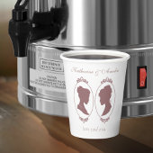 Lesbische bruiden Regency Roze Rozen Papieren Bekers