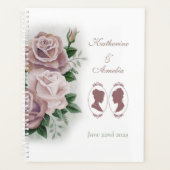 Lesbische bruiden Regency Roze Rozen Planner (Voorkant)