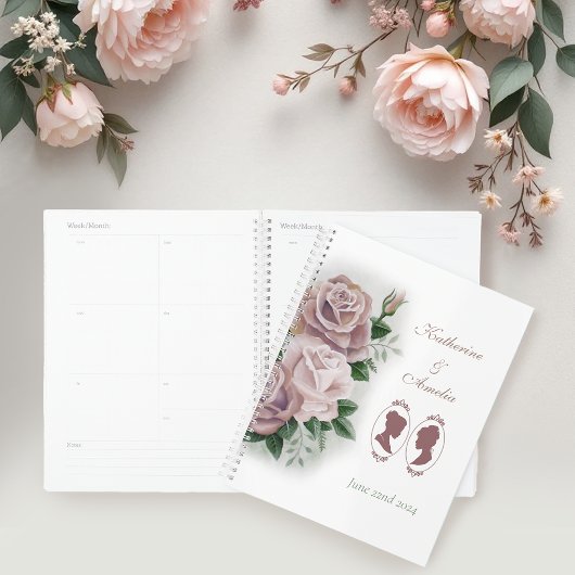 Lesbische bruiden Regency Roze Rozen Planner