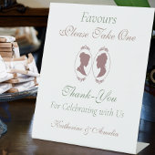 Lesbische bruiden Regency Roze Rozen Reclamebord Met Voetstuk