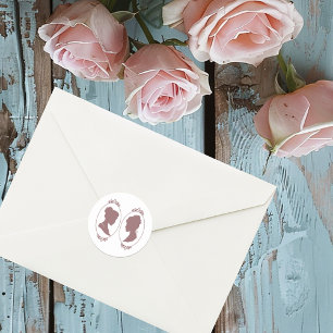 Lesbische bruiden Regency Roze Rozen Ronde Sticker