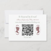 Lesbische bruiden Regency Roze Rozen RSVP Kaartje (Achterkant)