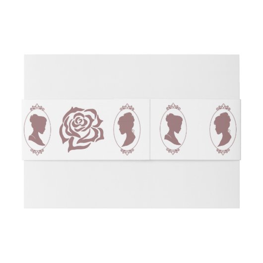 Lesbische bruiden Regency Roze Rozen Uitnodigingen Wikkel (Achterkant Voorbeeld)