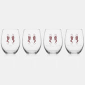 Lesbische bruiden Regency Roze Rozen Wijnglas Zonder Voet (Voorkant)