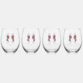 Lesbische bruiden Regency Roze Rozen Wijnglas Zonder Voet (Achterkant)