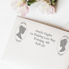 Lesbische bruiden Regency Roze Rozen Zelfinktende Stempel