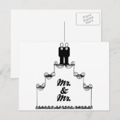 LESBISCHE BRUIDSTAART MR EN MR - - - .PNG BRIEFKAART (Voorkant / Achterkant)