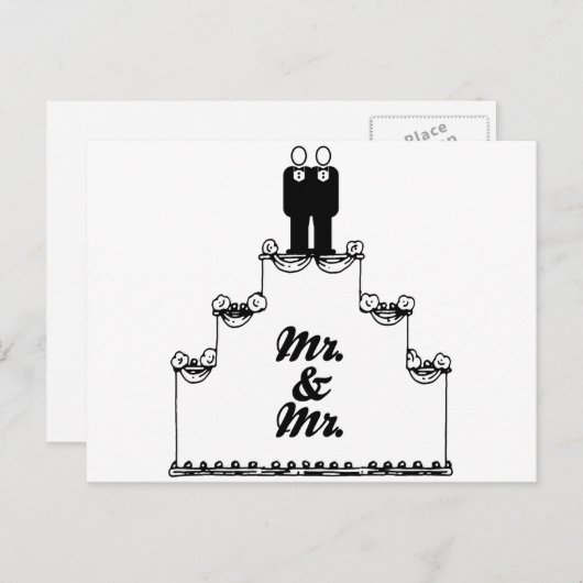 LESBISCHE BRUIDSTAART MR EN MR - - - .PNG BRIEFKAART (Voorkant / Achterkant)