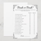 Lesbische bruiloft douche spel, bruid of bruid, kaart (Voorkant / Achterkant)