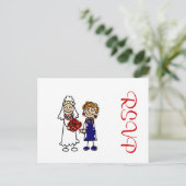 Lesbische bruiloft één bruid uitnodiging briefkaart (Staand voorkant)