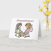 Lesbische bruiloft-kaarten - blanco binnenin - moo kaart (Gele Bloem)