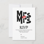 Lesbische bruiloft RSVP Bold Mrs en Mrs gepersonal Kaartje (Voorkant)