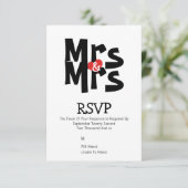 Lesbische bruiloft RSVP Bold Mrs en Mrs gepersonal Kaartje (Staand voorkant)