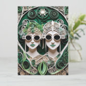 Lesbische bruiloft uitnodiging (Staand voorkant)