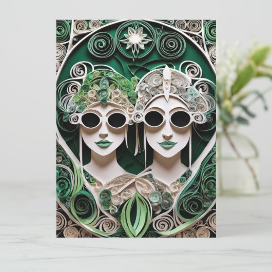 Lesbische bruiloft uitnodiging (Staand voorkant)