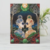 Lesbische bruiloft uitnodiging (Staand voorkant)