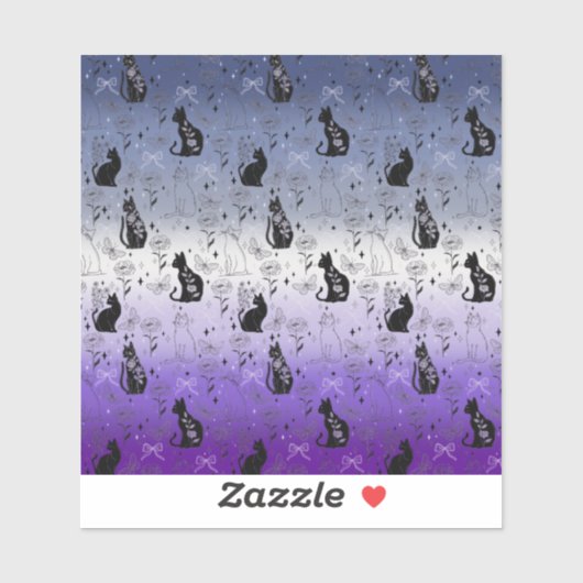 Lesbische Butch Pride Black Cat - Mystieke Heks Sticker (Vel)