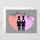 Lesbische cadeaus "samen als één" briefkaart (Voorkant / Achterkant)