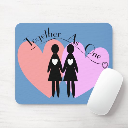 Lesbische cadeaus "samen als één" muismat (Met muis)
