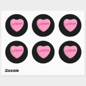 Lesbische Candy Heart Ronde Sticker (Vel)