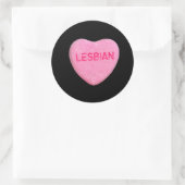 Lesbische Candy Heart Ronde Sticker (Tas)