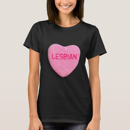 Lesbische Candy Heart T-shirt (Voorkant)