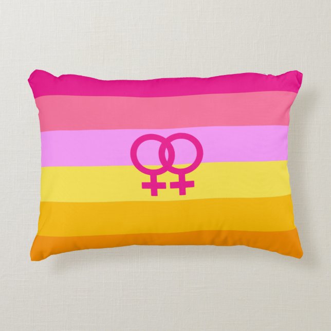 Lesbische Dawn Pride WLW Accent Kussen (Voorkant)