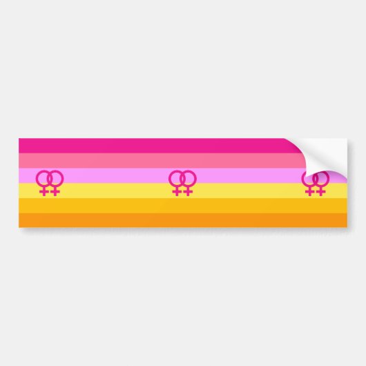Lesbische Dawn Pride WLW Bumpersticker (Voorkant)